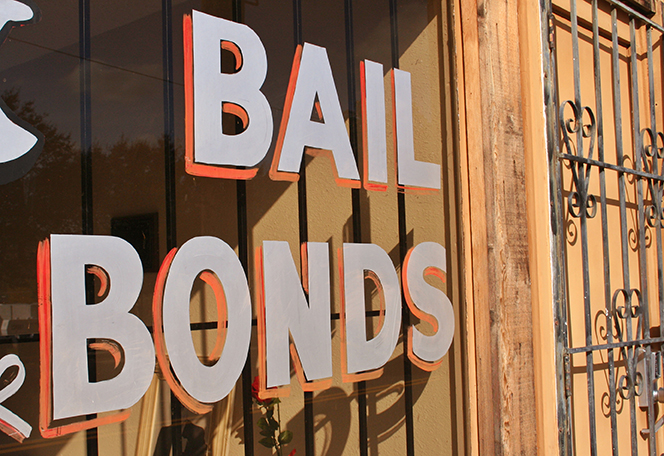 bail bonds sign in window