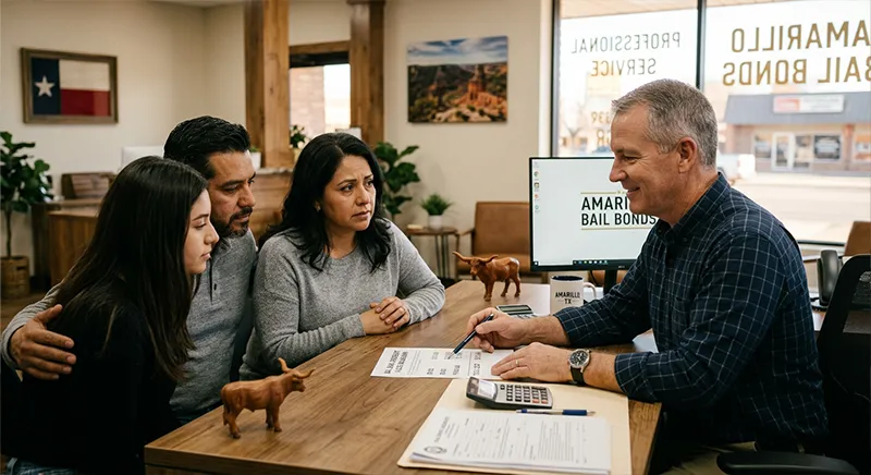 Cost of bail bonds in Amarillo TX explained by a local bondsman helping a family understand pricing